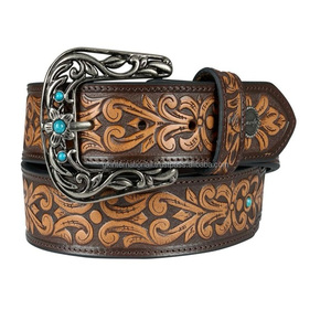 Ceinture de cowboy en cuir occidental de haute qualité, artisanale, marron, ceintures et accessoires de mode de qualité supérieure à prix de gros - Product Image 2