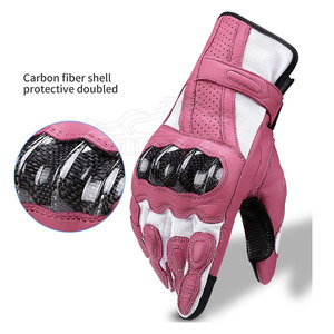 Gants de moto en cuir pour femmes, haute qualité, protection des phalanges, poignées antidérapantes, durables, coupe-vent, gants moto personnalisés - Product Image 6