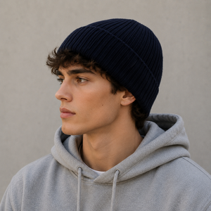 Nouveau bonnet en laine tricoté chaud pour homme, version coréenne, idéal pour l'extérieur et l'hiver, pour jeunes - Product Image 1