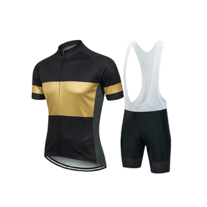Ensemble maillot et short de cyclisme pour homme, noir, or, blanc, vêtements de vélo performants - Product Image 1