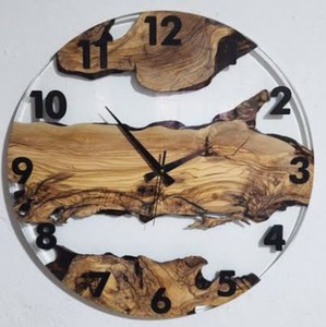 Modern Wooden Resin Quartz Wall <b>Clock</b> Decorative <b>Marble</b> Look Needle Display Living Room Home Office Customised Size - Product Image 3