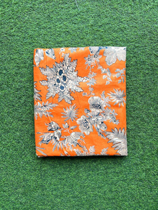 Orange Floral Hand Block Print Cotton Fabric Jaipur Sanganeri Indian Cotton Dress <b>Sewing</b> Fabric by Yard Textile - Product Image 4
