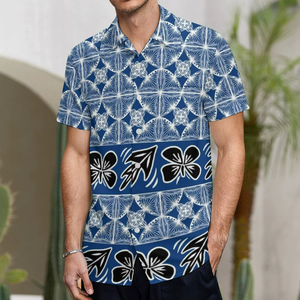 Chemise en polyester extensible personnalisée par sublimation OEM, chemise tribale polynésienne pour hommes, chemise hawaïenne de boutique - Product Image 3