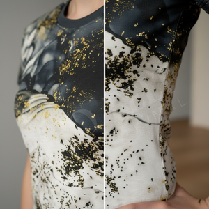 Camiseta de Yoga de Fieltro Personalizada de Alta Calidad, Elegante y Moderna, con Estampado Completo, Manga Corta, Transpirable, para Gimnasio y Fitness, Diseño con Cuello Redondo - Product Image 4