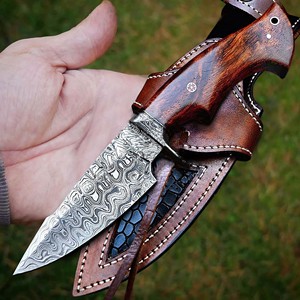 Couteau de survie en acier Damas de qualité industrielle haute performance, 10 pouces, bois, OEM personnalisable, camping en plein air, multifonctionnel - Product Image 5