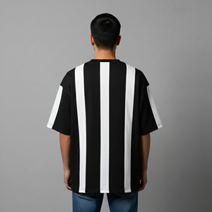 T-shirt pour homme en coton 100% tricoté de haute qualité, décontracté, avec motif, design épaules tombantes, impression personnalisée, respectueux de l'environnement - Product Image 2