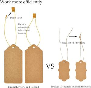Étiquettes de vêtements rectangulaires personnalisées en papier kraft 3,74x1,73 pouces, écologiques, découpées, finition mate, pour vêtements - Product Image 2