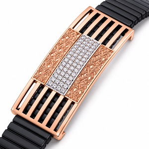 Namivaa 18KT Black Ceramic Diamond Charm Bracelet <b>Men</b> High Polish Geometric Luxury Design Wedding Party Gift Fine Jewelry Daily - Product Image 3
