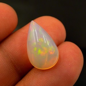 HAYAAT GEMS Ópalo Blanco Natural Etíope Cabujón Corte Pera Multifuego 6.40Ct 19.5x12x8.5MM para Fabricación de Joyas - Product Image 1