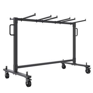 Carrello sedia pieghevole monostrato 42 sedia capacità di stoccaggio ferro resistente 4 ruote 2 corde elastiche copertura carrello Mobile - Product Image 1