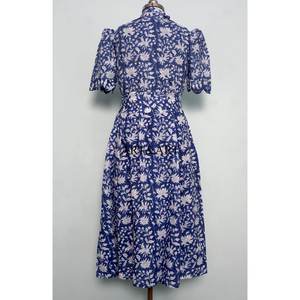 Women's Vintage A-Line Midi Dresses Short Sleeve 100% Cotton Floral Print Eco-Friendly Breathable Comfortable Summer Wear Sweet - Product Image 6