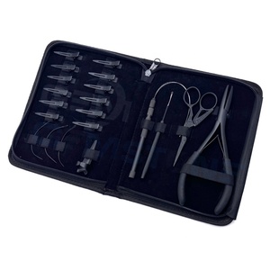 Professional Durable Reusable Stainless Steel Hair Extension Tool Kit Flat Nose Teeth Plier Micro Bead Loop Needle Section Clips - Product Image 1