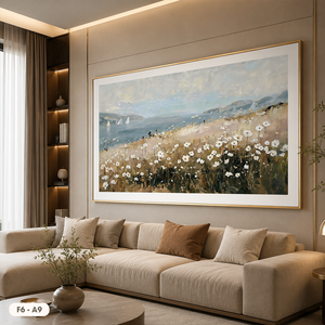 Custom Original Hand Painted Wildflower Field Oil Painting Modern F6-A9 Floral Canvas <b>Wall</b> Art <b>Large</b> Framed Home <b>Decor</b> - Product Image 5