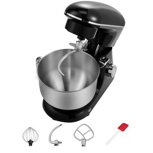 เครื่องผสมอาหารแบบตั้งโต๊ะ 6QT 6+ ระดับความเร็ว 660W หัวปรับเอียงได้ โถสแตนเลส พร้อมหัวตีแป้ง หัวตีลวด และหัวตีแบบแบน - Product Image 1