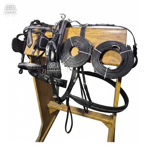 Best selling Leather Single Horse Driving <b>Harness</b> set with brass studs <b>black</b> brown wholesale - Product Image 3