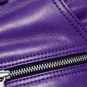 Men's High Waist Leather <b>Shorts</b> With <b>Zipper</b> Pockets Moto Style Solid Color Front Logo Design - Product Image 6