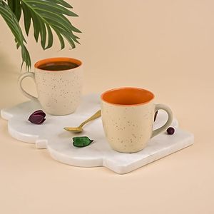 DuoTone Beige Orange Dotted Ceramic <b>Tea</b> Cup <b>Set</b> 6 200ml European Classic PC Coffee <b>Pots</b> for Holiday Classic for Promotional Use - Product Image 2