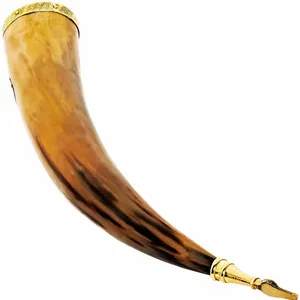 Corne à boire viking artisanale FAIZA CRAFT, écologique et sans danger pour les aliments, pour bière et hydromel, en corne de buffle polie, pour la décoration de la maison, Inde - Product Image 4