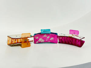 Nuevo diseño occidental, pelo Real en pinza metálica de cuero de vaca, pinza de pelo personalizada, accesorios de cuero genuino para mujer - Product Image 3