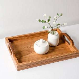 Bandeja otomana moderna de madera de nogal con asas, bandeja de servicio para decoración de sala de estar, bandeja de madera quemada, bandeja de madera grabada - Product Image 3