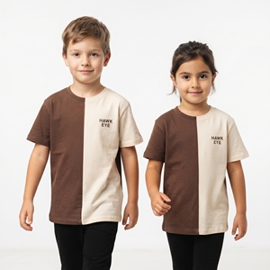 T-shirts décontractés unisexes pour enfants à col rond et manches courtes, bicolores, pour garçons et filles, vêtements personnalisés - Product Image 4