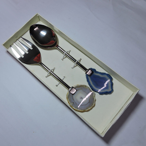 Stainless Steel & Resin <b>Salad</b> <b>Server</b> Sets Scoop Serving Fork Spoon <b>Salad</b> <b>Servers</b> Royal Style Silver Polished Handle Design - Product Image 6