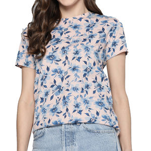 Camisetas de Verano para Mujer al por Mayor, de Primera Calidad, Estampadas, Cuello Redondo, Color Sólido, Corte Regular, Transpirables, de Secado Rápido, 100% Algodón - Product Image 1