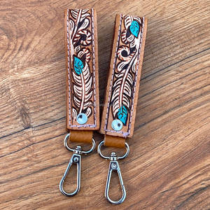 Nouveau porte-clés en cuir usiné à la main pour femmes personnalisé fait à la main porte-clés de voiture en cuir véritable de haute qualité porte-clés universel en métal - Product Image 2