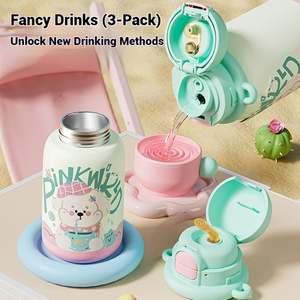 Botella de Agua de Acero Inoxidable 316 para Niños, Termo de Vacío de Gran Capacidad, Antiderrames, con Pajita - Product Image 2