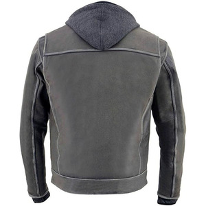 Veste de moto unisexe SAMROZ SPORTS en cuir de buffle gris clair, manches longues, ventilation, coupe-vent, haute qualité, 220g Al - Product Image 2