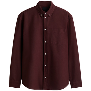 Chemise Oxford pour homme, coupe classique, manches longues, couleur unie, boutonnée, 100% coton, décontractée, formelle, séchage rapide, respirante, aiguille - Product Image 5