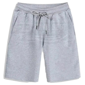 Wholesale 100% Cotton Men's Casual Sports Shorts Solid Black <b>Elastic</b> Waist Logo Heat-Transfer Printed Breathable Mid Rise Woven - Product Image 1