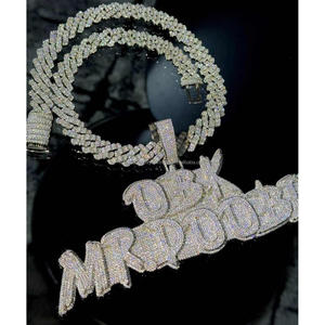 Luxury <b>Custom</b> Double Layer Letter Pendant Personalized <b>Name</b> <b>Necklace</b> Hip Hop Jewelry Personalized Graffiti <b>Name</b> Pendant - Product Image 6