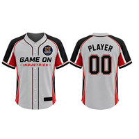 Maillot de baseball d'été respirant brodé sur mesure, uniforme d'équipe personnalisé, couleur personnalisée, 100 % polyester, impression numérique