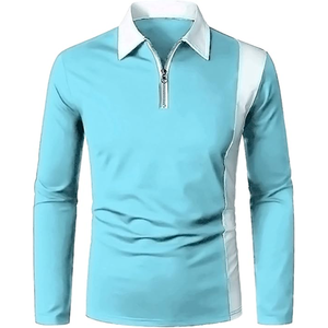 Polo respirant d'été à fermeture éclair en coton de haute qualité pour hommes, chemises polo décontractées - Product Image 1