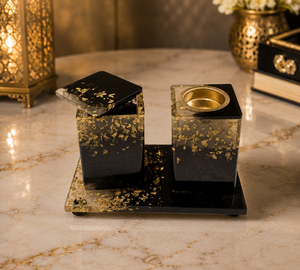 Luxurious Resin Bakhoor Burner Incense Holder Set With Tray Ramadan Eid Gift Arabic Oud Burner Handmade <b>Home</b> Decor Accessory - Product Image 2