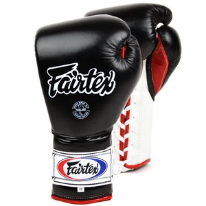 Guantes de Boxeo Fairtex con Cordones de Último Diseño, Guantes de Boxeo de Cuero Genuino para Competencia de Kickboxing, Guantes de Sparring de Muay Thai - Product Image 1