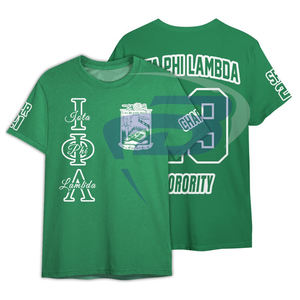 T-shirt de la sororité Iota Phi Lambda, T-shirt en coton vert avec lettres grecques, vêtements de sororité IPL, T-shirt universitaire personnalisé avec n'importe quel design - Product Image 1