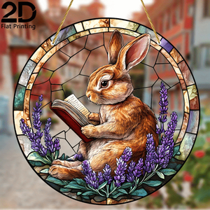 Attrape-soleil en acrylique CIFbuy, lapin mignon lisant un livre, attrape-soleil en forme de stylo, prisme coloré pour fenêtre, décoration d'intérieur, nouveauté créative - Product Image 4