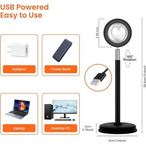 Lampada Proiettore Tramonto con Telecomando, LED Multicolore, Controllo tramite APP, Luce Notturna, Tre Metodi di Controllo, Illuminazione Fotografica - Product Image 2