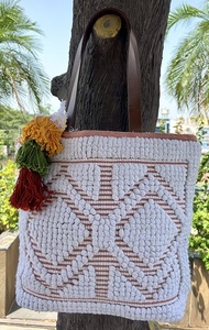 Sac fourre-tout bohème en jute uni pour femme, ouvert en dessus, fait main, écologique, pour voyage et plage, capacité jusqu'à 1L - Product Image 4