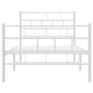 Base de Cama Doble de Metal con Recubrimiento de Polvo Blanco, Serie de Camas Metálicas Elegantes - Product Image 5