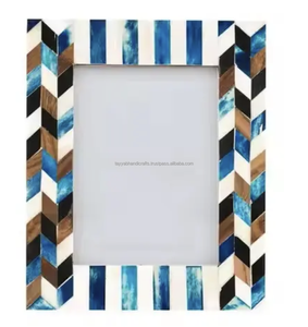 Cadre photo en nacre au design classique et moderne avec incrustation d'os, décoration intérieure américaine - Product Image 3