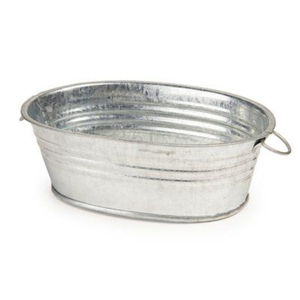 Bañera ovalada galvanizada para bebidas, cubo de hielo y enfriador de bebidas para fiestas, con asas, para cerveza, whisky y vino. - Product Image 5