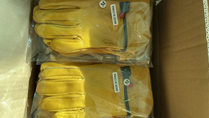Gants de travail industriels en cuir croûte blanc pour hommes, en cuir de vachette, pour la construction, le jardinage et la sécurité des conducteurs - Product Image 5