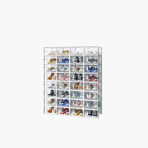 Scatola Portascarpe in Rete di Plastica Bianca, Formato Piccolo, 32 Pezzi, 33*23*14cm, Combinabili Liberamente per Organizzazione Porta, Confezione in Cartone - Product Image 2