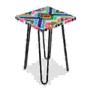 Luxury Blue Bone Inlay <b>Stools</b> <b>Table</b> – Artisan Handmade Statement Side <b>Table</b> Ottomans - Product Image 1