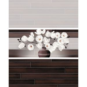 Carrelage mural en céramique blanc brillant 300x600, esthétique minimaliste moderne, parfait pour les intérieurs de bureaux et les applications murales commerciales. - Product Image 2