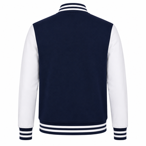 Veste universitaire classique pour homme à imprimé sur le devant, fermeture à boutons-pression, poches, style décontracté, tenue d'équipe universitaire - Product Image 2