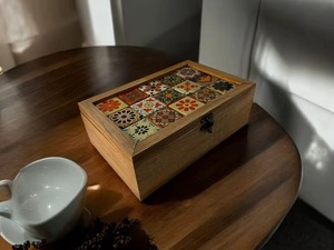 Wooden Rectangular Jewelry Box With Floral Print modern Design Single <b>Storage</b> Box For Bedroom Use <b>Storage</b> Box room <b>table</b> top box - Product Image 4